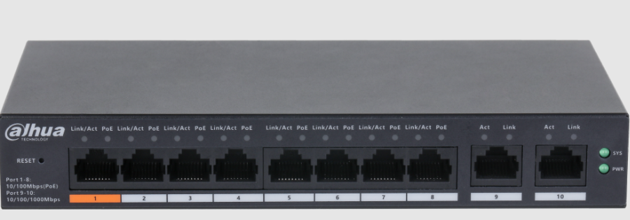 DAHUA SWITCH 8 PORT  POE-CS4010-8ET-60